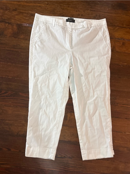 Talbots Pants - Talbots white the perfect skimmer ankle button pants trousers size 12